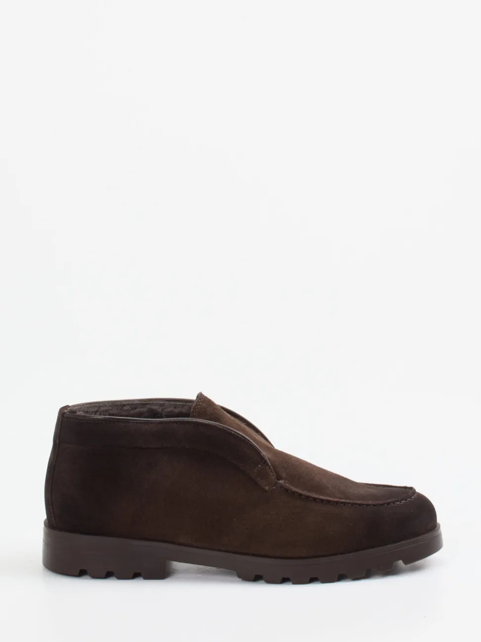 Santoni – Halbschuhe aus Veloursleder Dunkelbraun