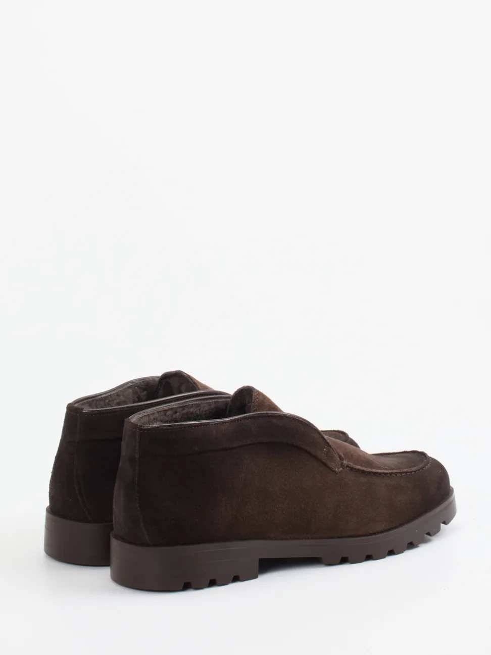 Santoni – Halbschuhe aus Veloursleder Dunkelbraun