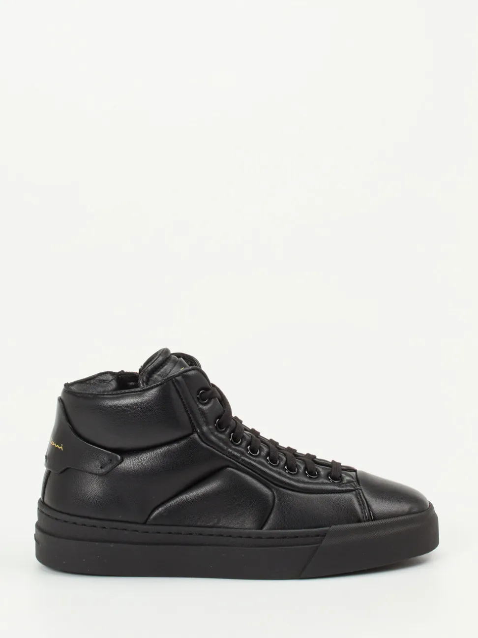 Santoni – High-Top Sneaker aus Lammleder Schwarz