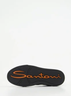 Santoni – High-Top Sneaker aus Kalbleder Schwarz