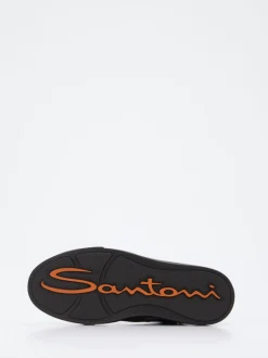 Santoni – High-Top-Sneaker aus Veloursleder braun
