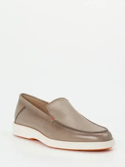 Santoni – Loafer aus Kalbleder in Taupe