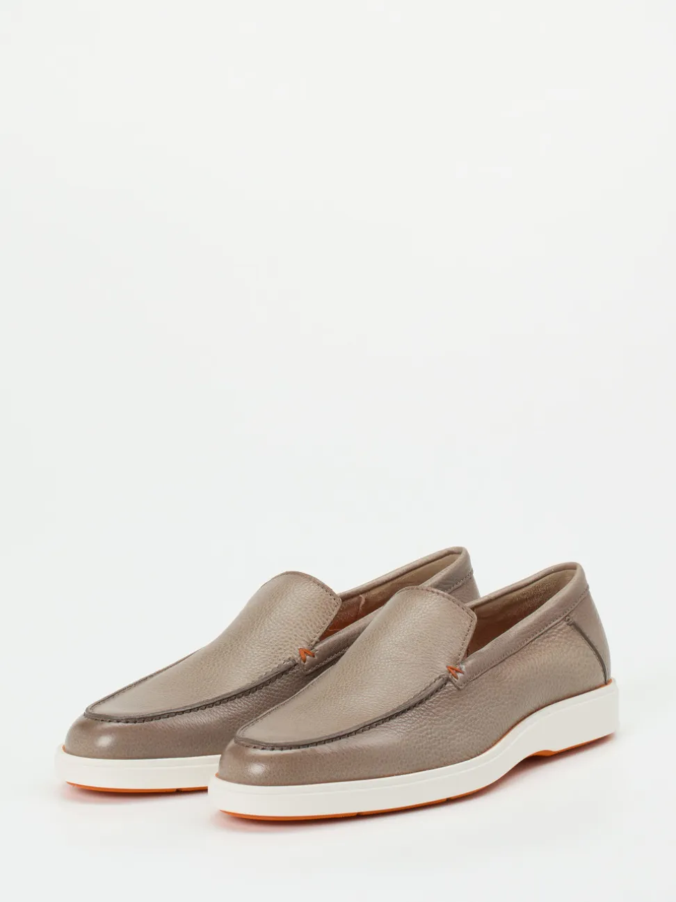 Santoni – Loafer aus Kalbleder in Taupe