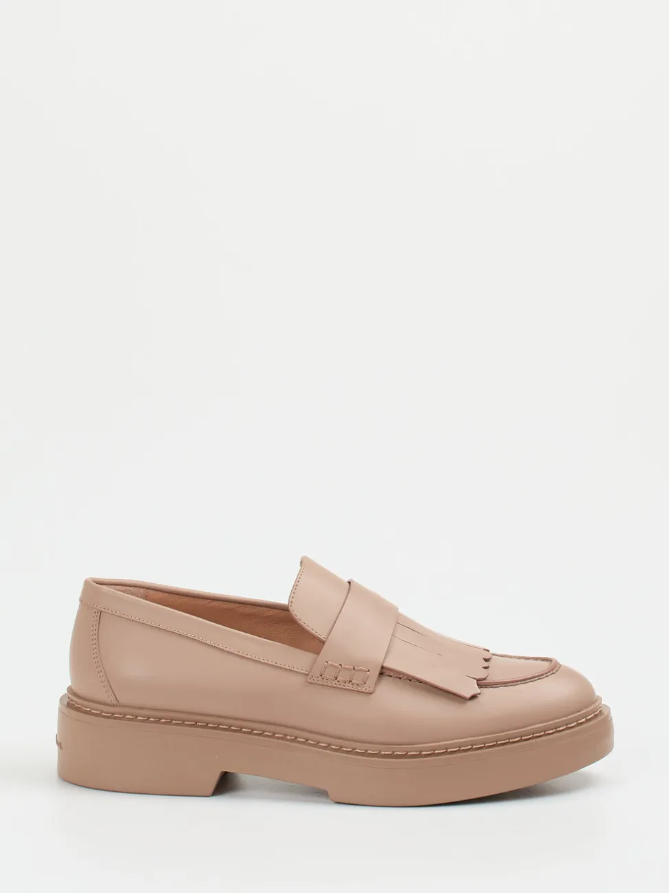 Santoni – Loafer aus Lammleder in Rosébeige