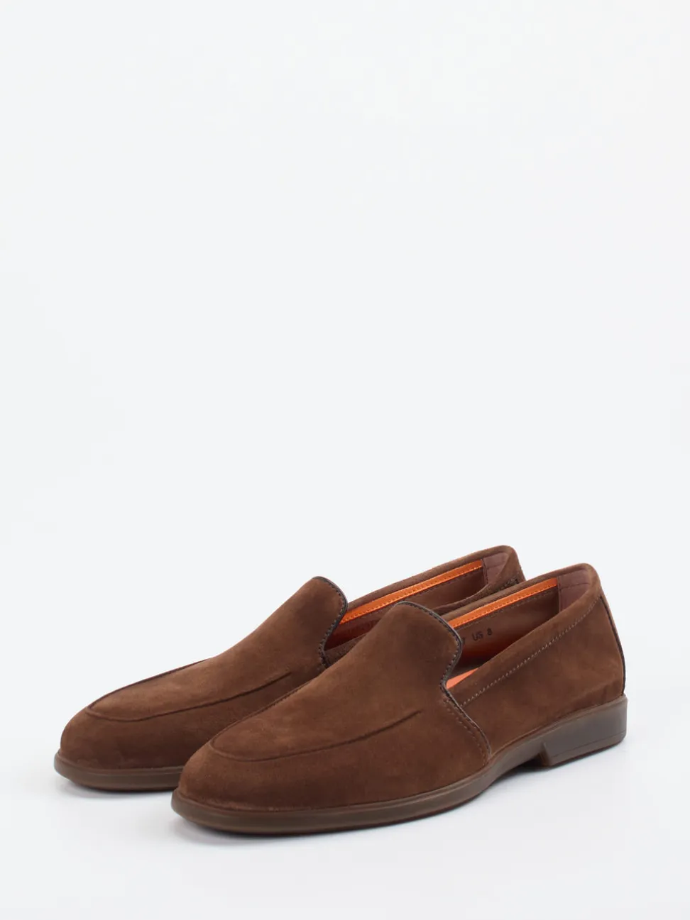 Santoni – Loafer aus Veloursleder in Braun