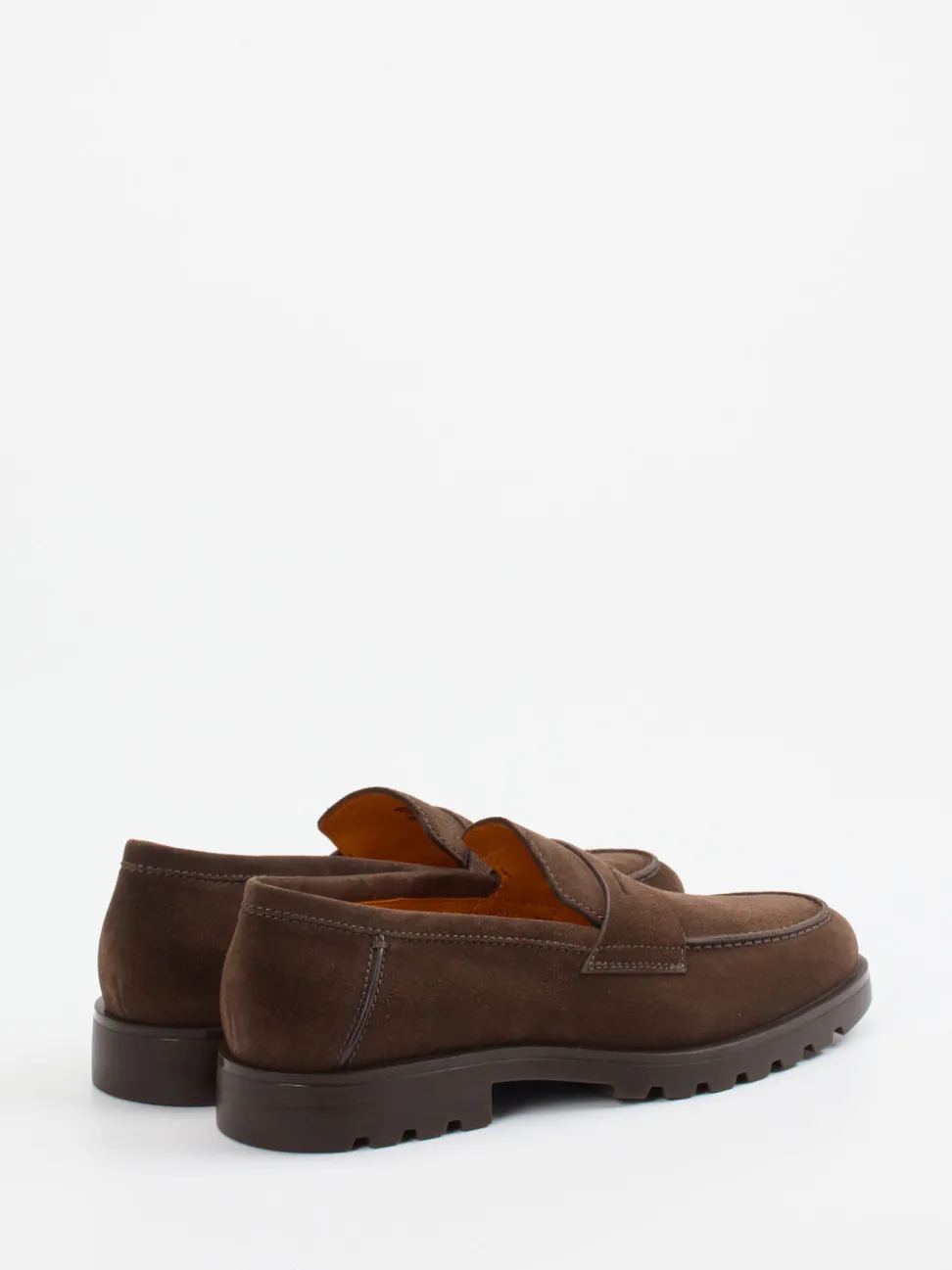 Santoni – Loafer aus Veloursleder Dunkelbraun