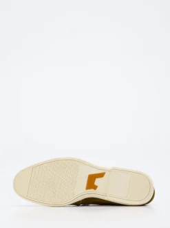 Santoni – Loafer aus Veloursleder in Olivgrün