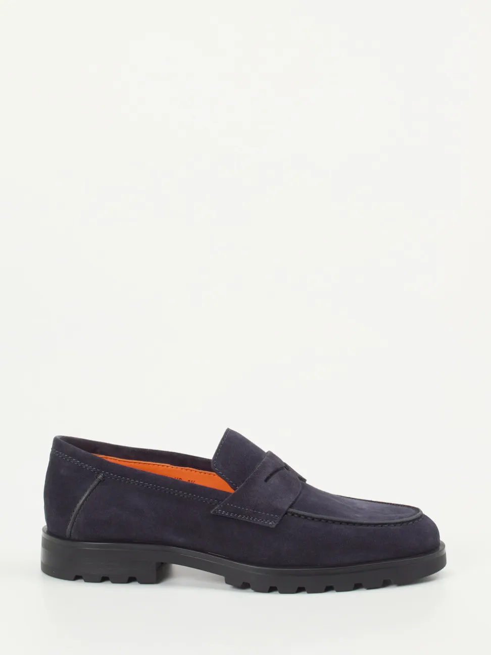 Santoni – Loafer aus Veloursleder Dunkelblau