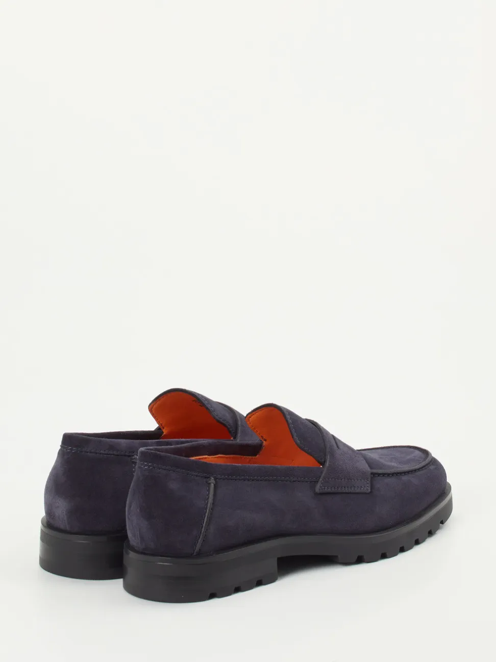 Santoni – Loafer aus Veloursleder Dunkelblau