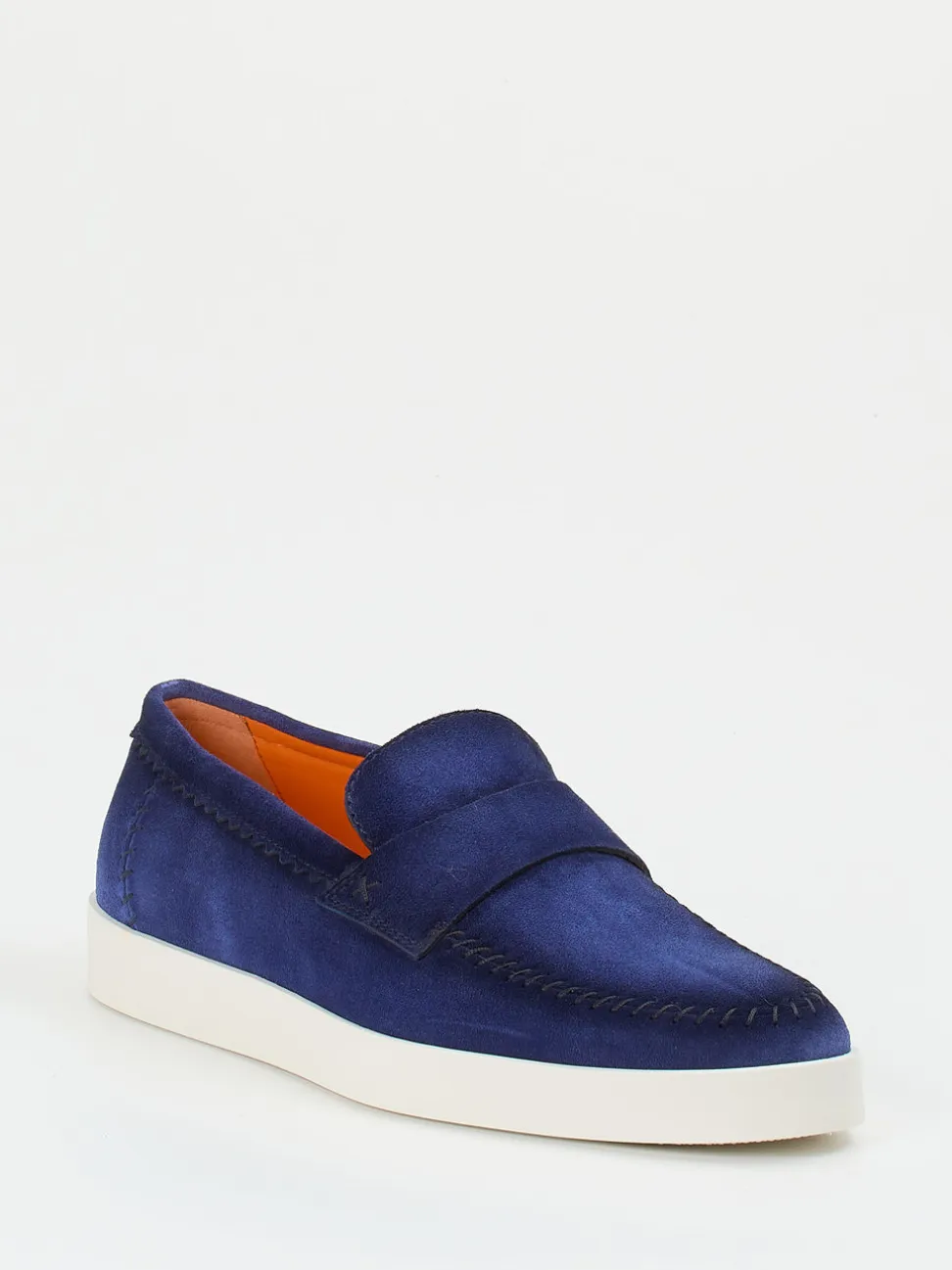 Santoni – Loafer aus Veloursleder in Royalblau