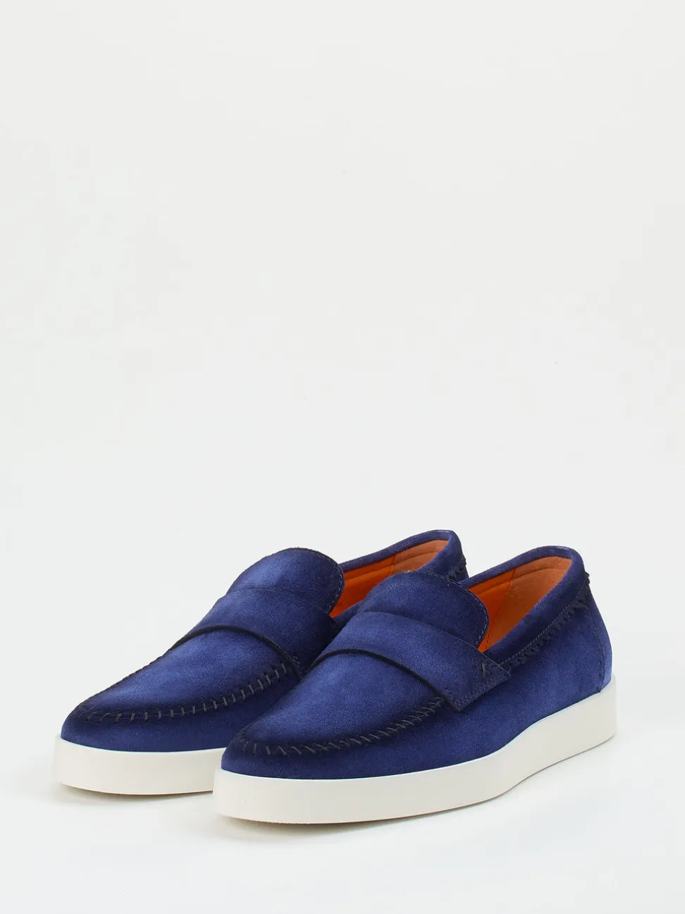 Santoni – Loafer aus Veloursleder in Royalblau