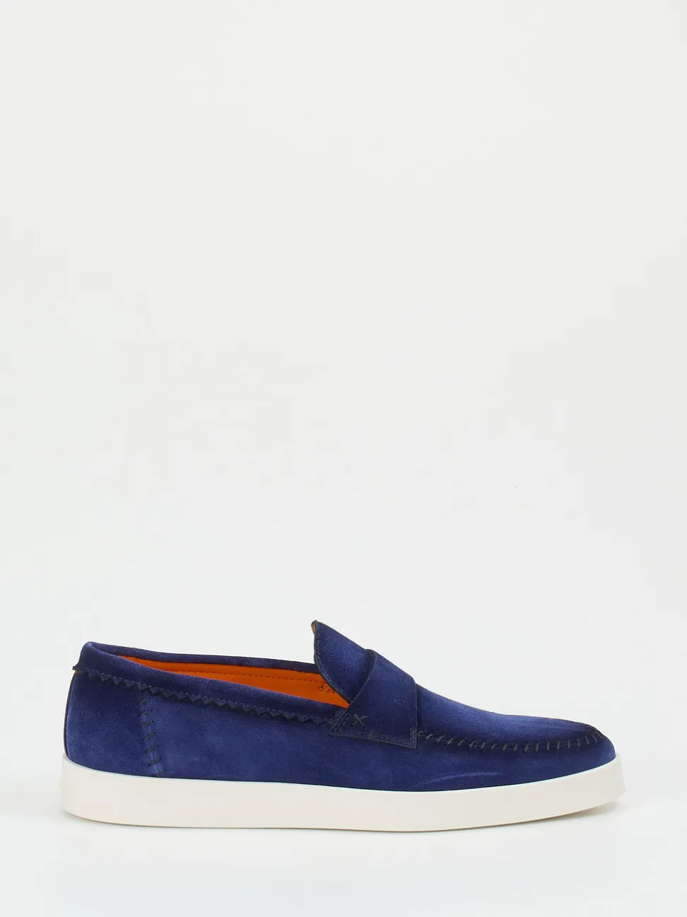 Santoni – Loafer aus Veloursleder in Royalblau