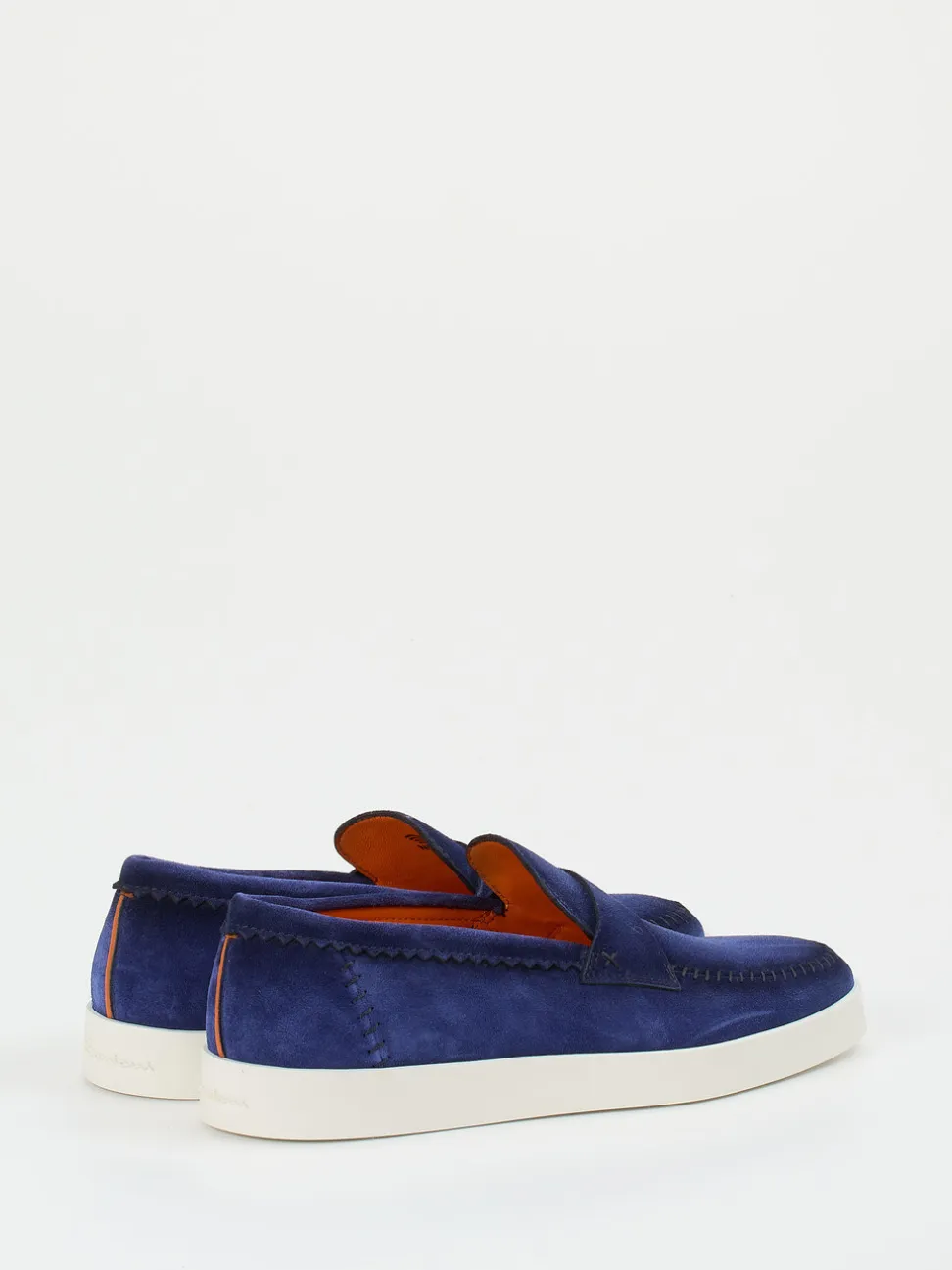 Santoni – Loafer aus Veloursleder in Royalblau