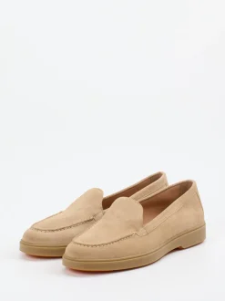 Santoni – Loafer aus Veloursleder Beigebraun