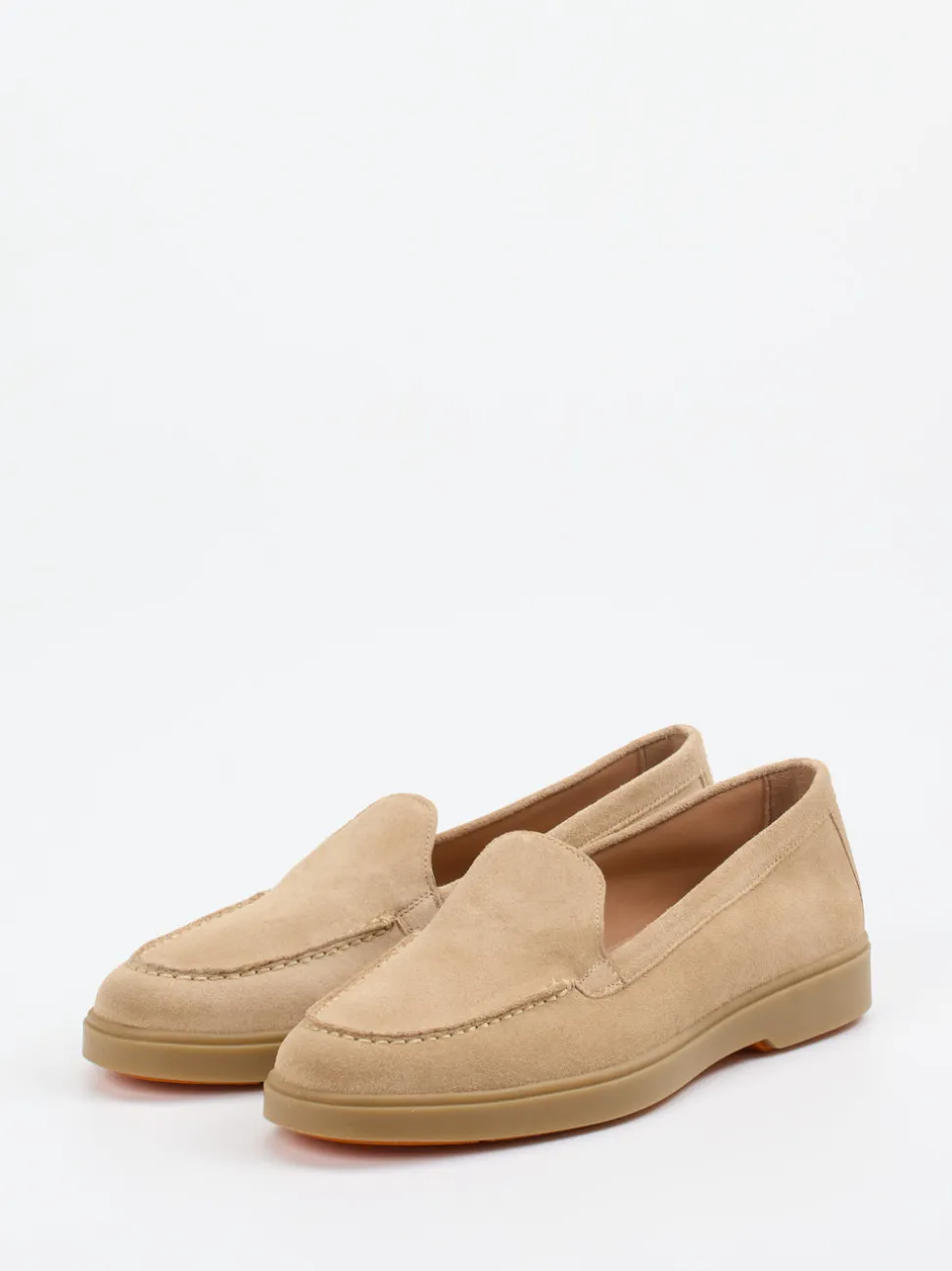 Santoni – Loafer aus Veloursleder Beigebraun