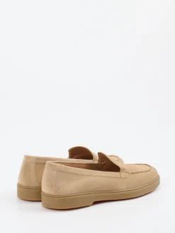 Santoni – Loafer aus Veloursleder Beigebraun