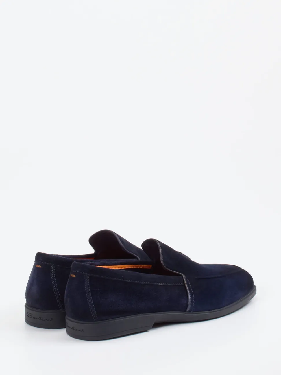 Santoni – Loafer aus Veloursleder Dunkelblau