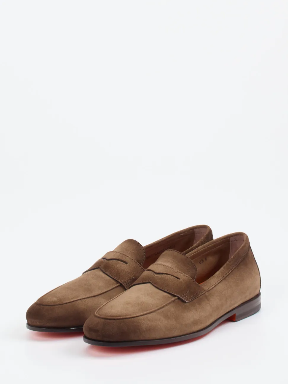 Santoni – Loafer aus Veloursleder in Braun