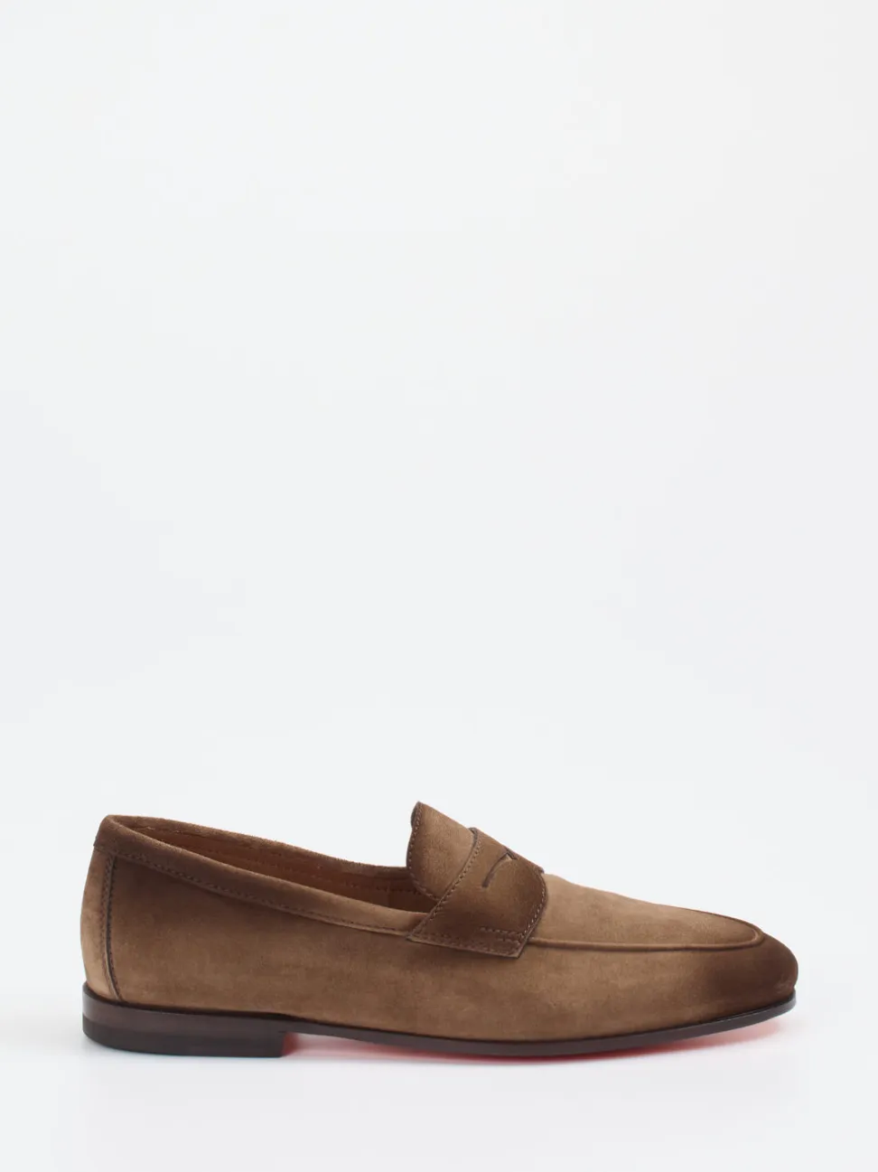 Santoni – Loafer aus Veloursleder in Braun