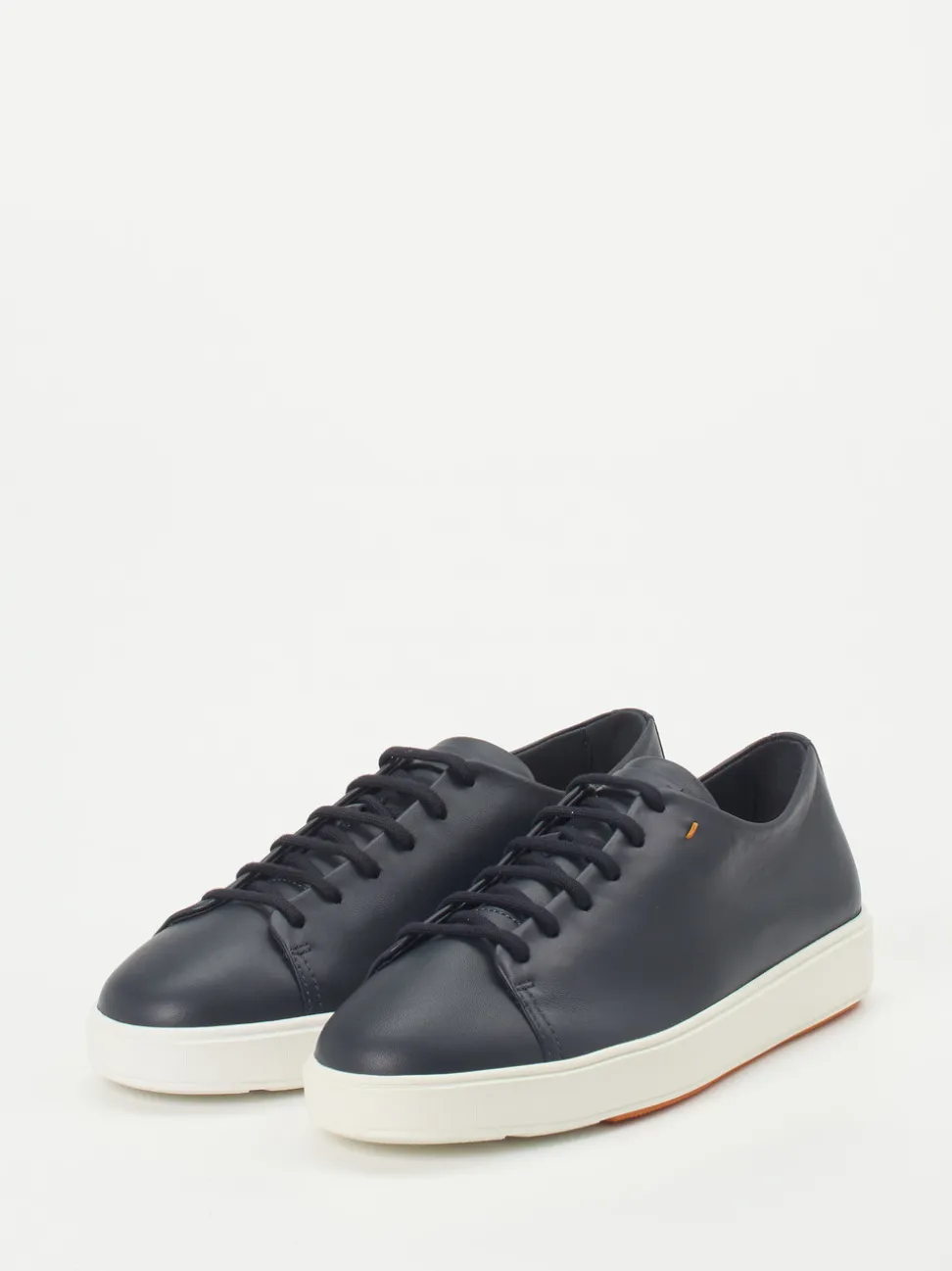 Santoni – Low-Top Sneaker aus Lammleder dunkelblau