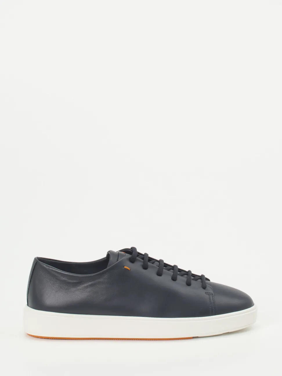 Santoni – Low-Top Sneaker aus Lammleder dunkelblau