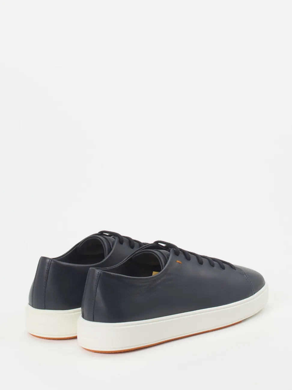 Santoni – Low-Top Sneaker aus Lammleder dunkelblau