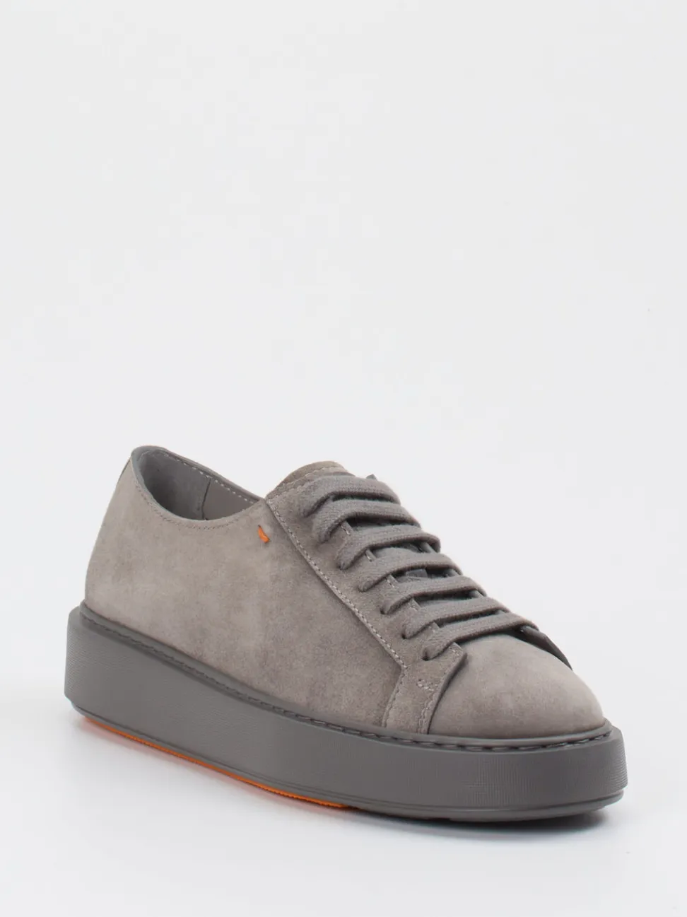 Santoni – Low-Top Sneaker aus Veloursleder Grau