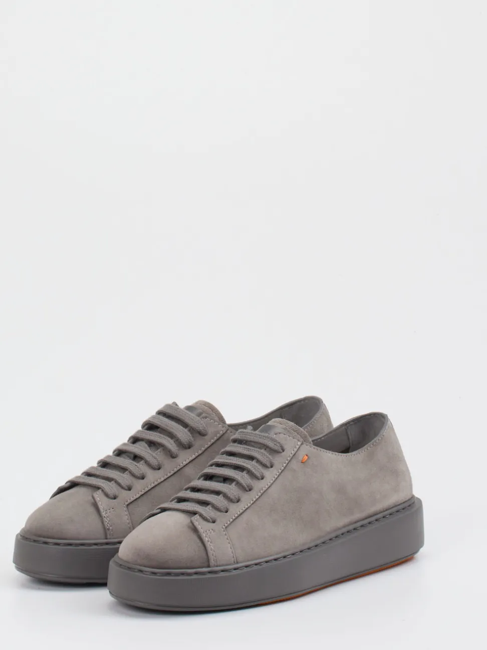 Santoni – Low-Top Sneaker aus Veloursleder Grau