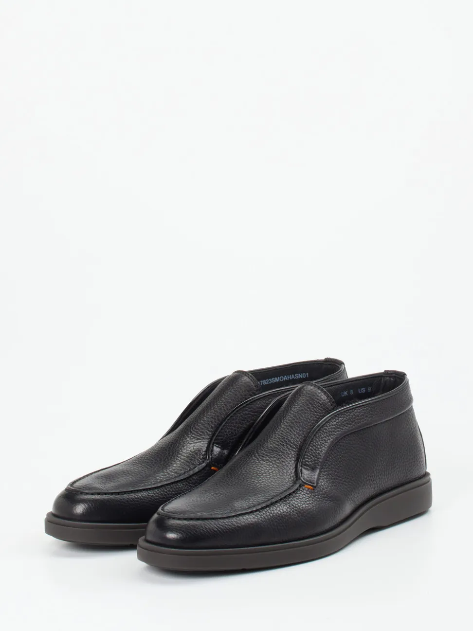 Santoni – Mid-Cut-Slipper aus Hirschleder Schwarz