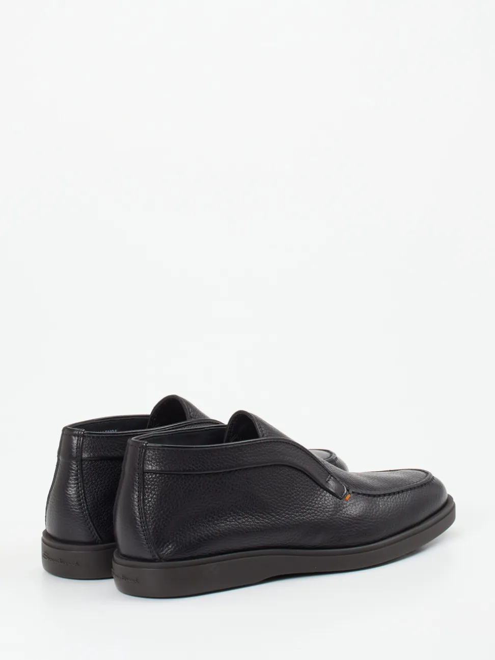 Santoni – Mid-Cut-Slipper aus Hirschleder Schwarz