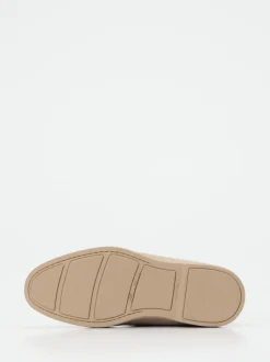 Santoni – Mokassin-Stiefelette aus Veloursleder beigegrau