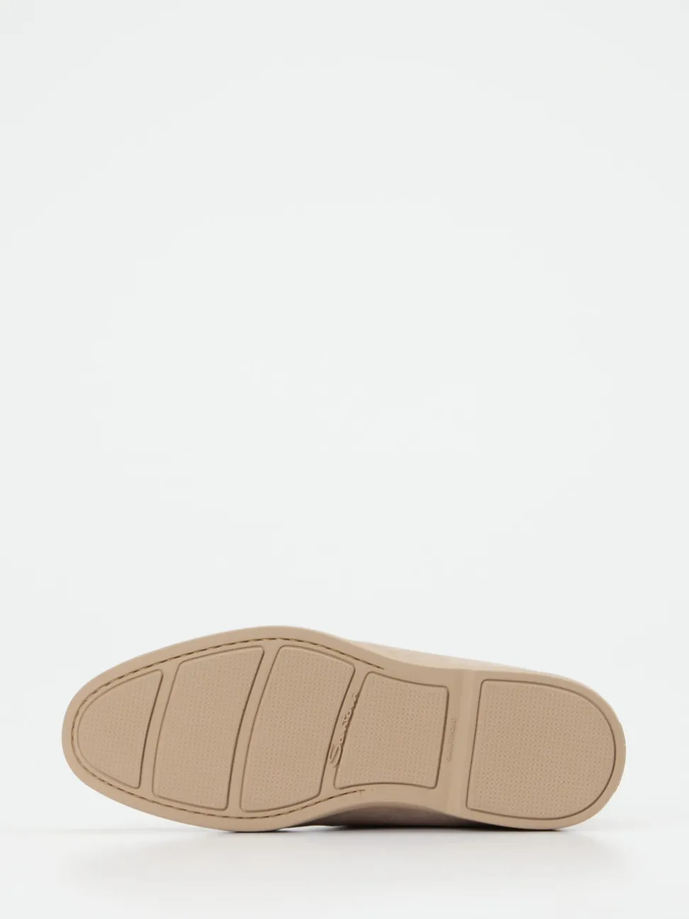Santoni – Mokassin-Stiefelette aus Veloursleder beigegrau