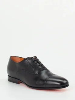 Santoni – Oxford-Schnürschuh aus Lammleder Schwarz
