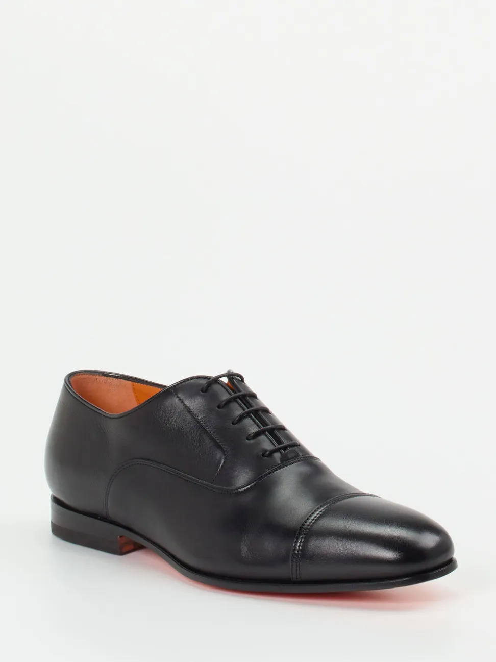 Santoni – Oxford-Schnürschuh aus Lammleder Schwarz