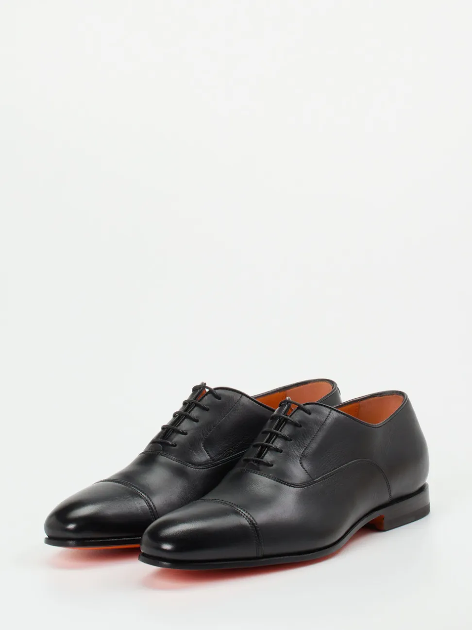 Santoni – Oxford-Schnürschuh aus Lammleder Schwarz