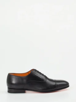 Santoni – Oxford-Schnürschuh aus Lammleder Schwarz