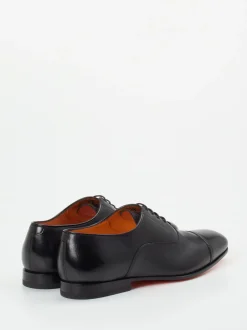Santoni – Oxford-Schnürschuh aus Lammleder Schwarz