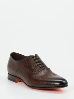 Santoni – Oxford-Schnürschuh aus Kalbleder Dunkelbraun