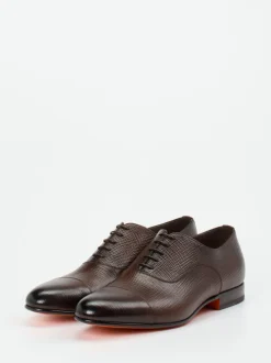 Santoni – Oxford-Schnürschuh aus Kalbleder Dunkelbraun