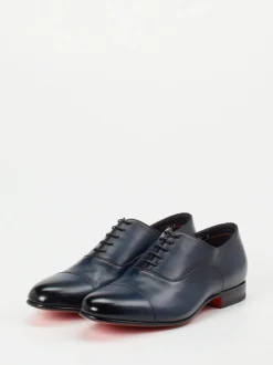Santoni – Oxford-Schnürschuh aus Kalbleder Nachtblau