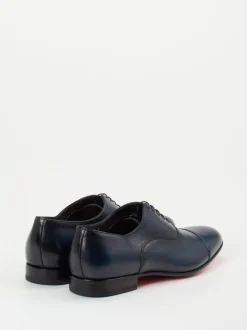Santoni – Oxford-Schnürschuh aus Kalbleder Nachtblau