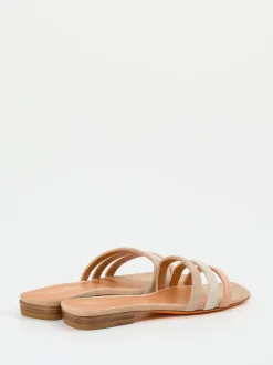 Santoni – Pantolette aus Veloursleder in Naturtönen