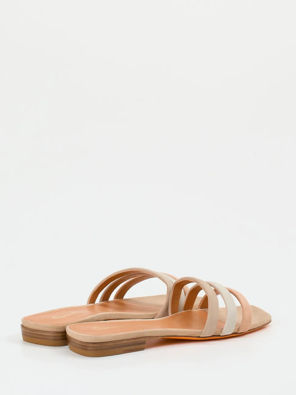 Santoni – Pantolette aus Veloursleder in Naturtönen