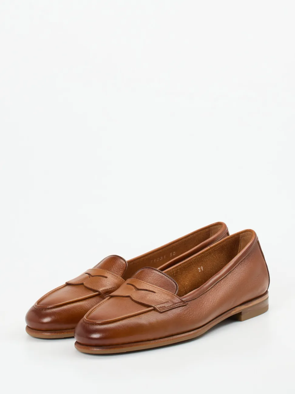 Santoni – Penny Loafer aus Kalbleder cognacbraun