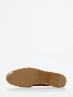 Santoni – Penny Loafer aus Kalbleder cognacbraun
