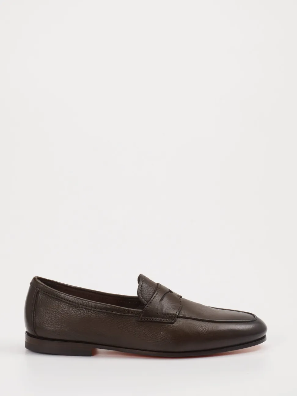 Santoni – Penny Loafer aus Kalbleder Dunkelbraun