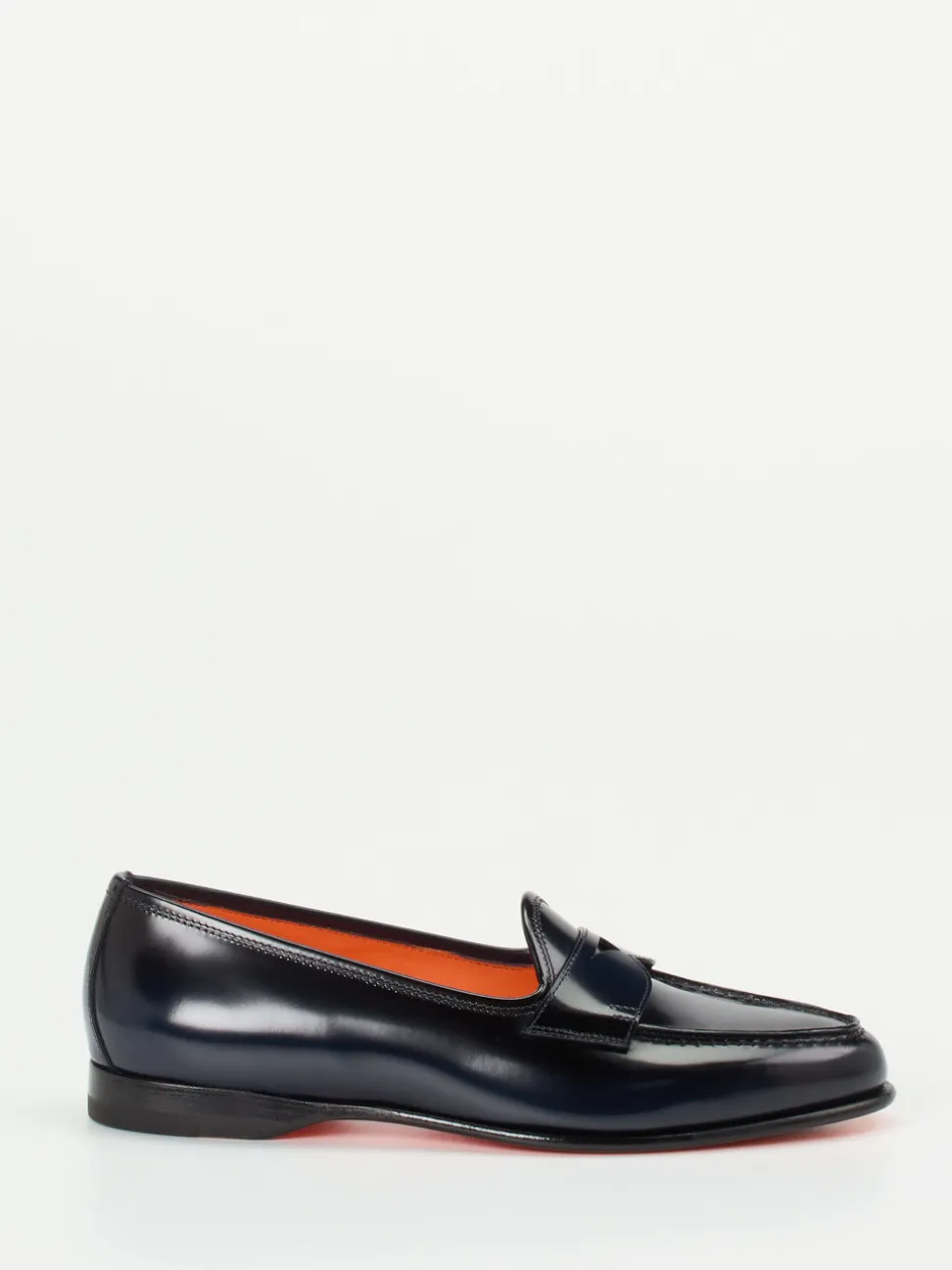 Santoni – Penny Loafer aus Kalbleder in Dunkelblau