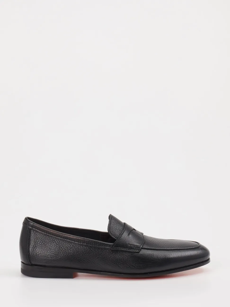 Santoni – Penny Loafer aus Kalbleder Schwarz
