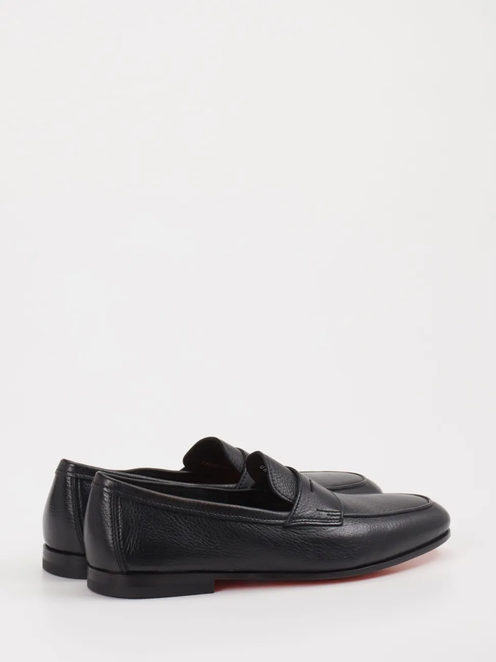 Santoni – Penny Loafer aus Kalbleder Schwarz