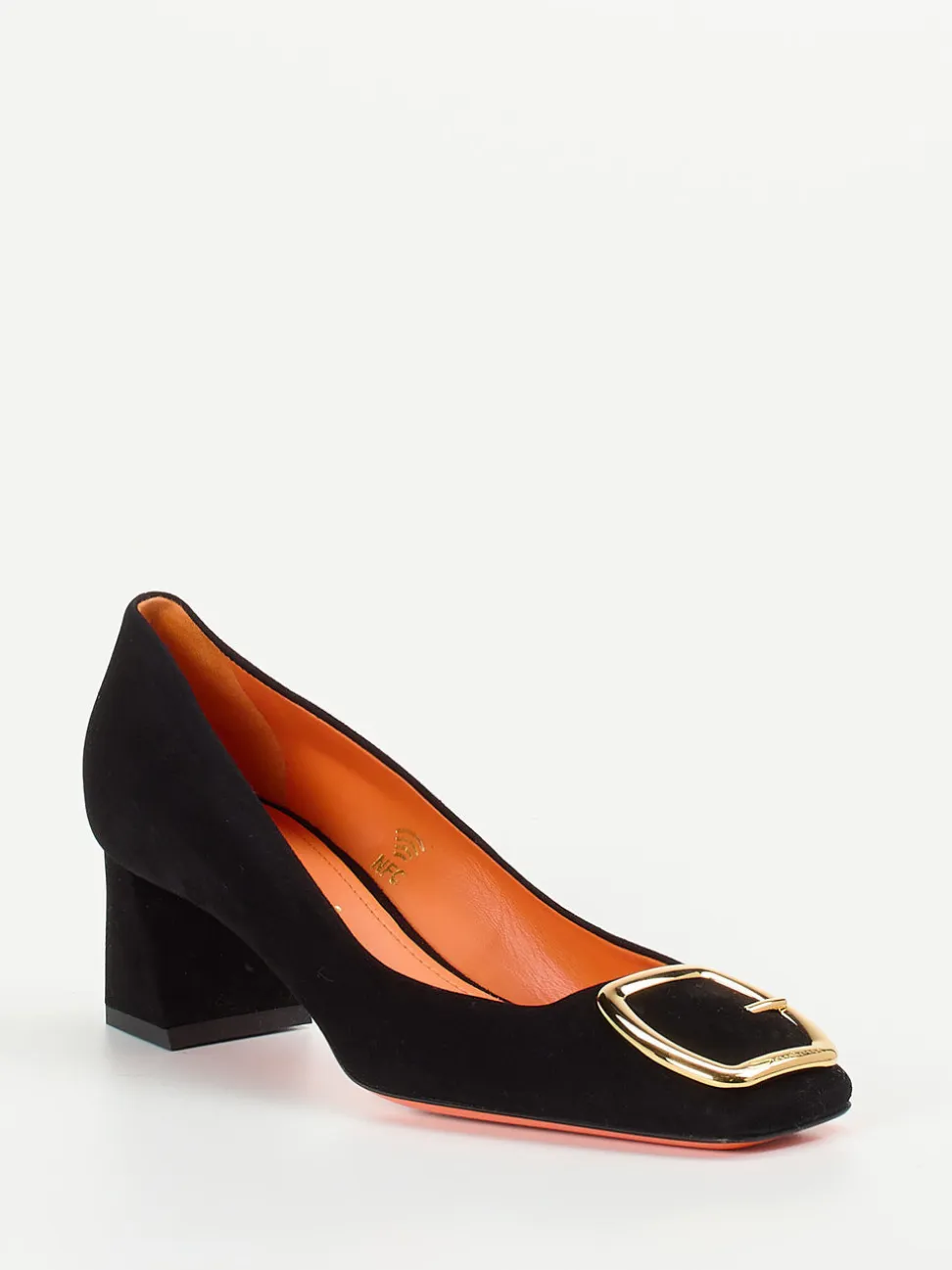 Santoni – Pumps aus schwarzem Veloursleder